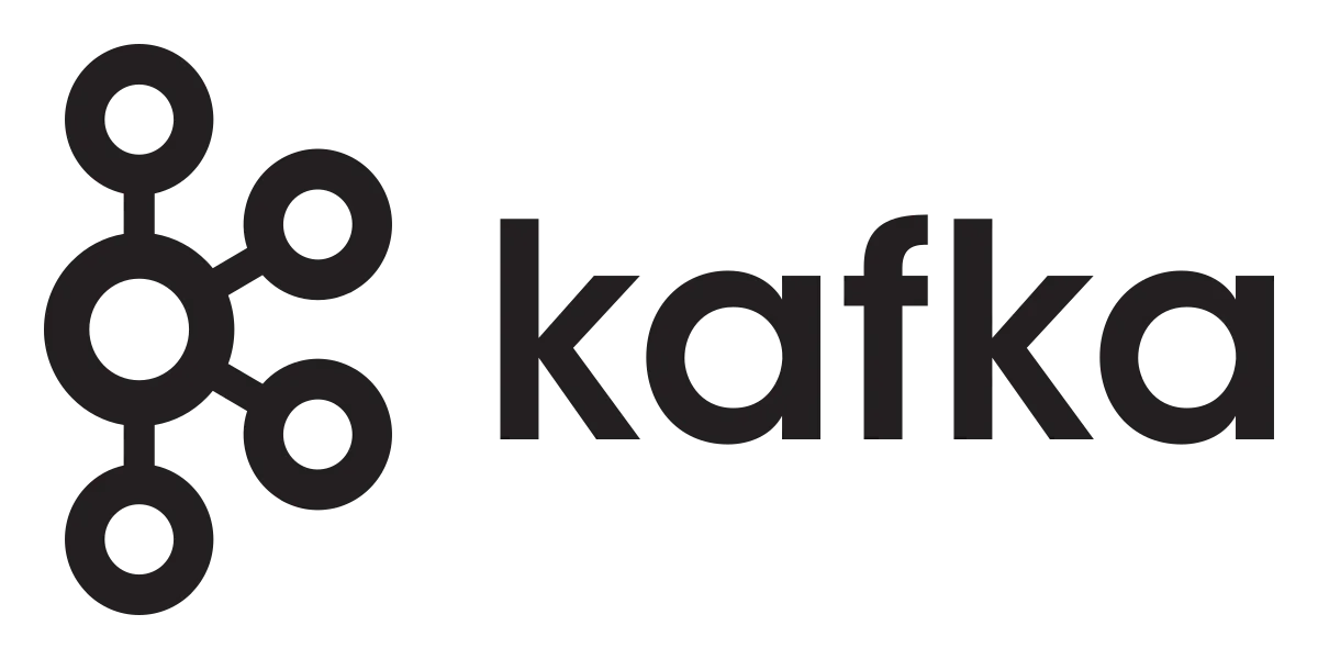 Logotipo tipográfico oficial de Apache Kafka, el sistema de streaming con cuyo protocolo Redpanda mantiene compatibilidad de cable mientras cambia todo lo que hay debajo