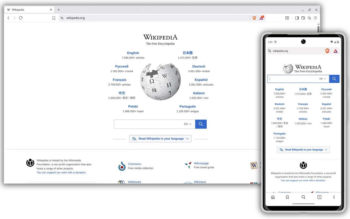 Captura de la interfaz de Brave en macOS, Navegador Chromium centrado en privacidad: bloqueo de anuncios y rastreadores activado por…