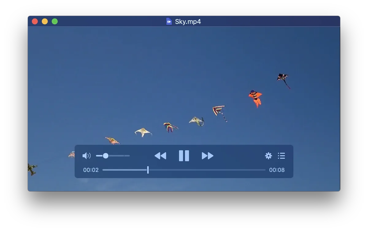 Captura de la interfaz de IINA en macOS, Reproductor multimedia moderno para macOS construido sobre el motor mpv. Reproduce práctic…
