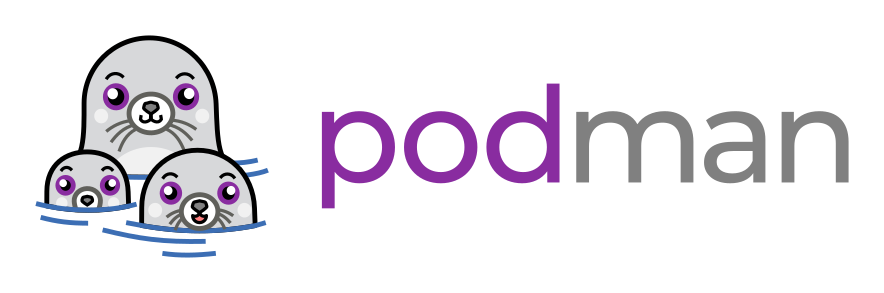 Podman logo, the daemonless and rootless container engine from Red Hat, a security-focused Docker alternative