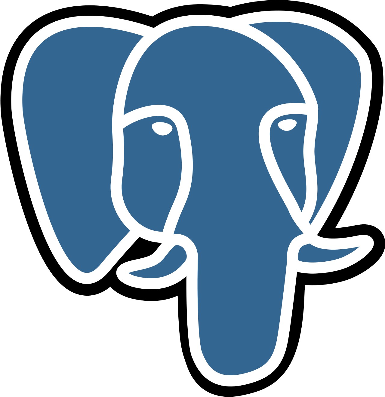 The PostgreSQL elephant represents the starting point for most relational database decisions; scaling to distributed SQL only makes sense when well-sized single-machine Postgres no longer suffices