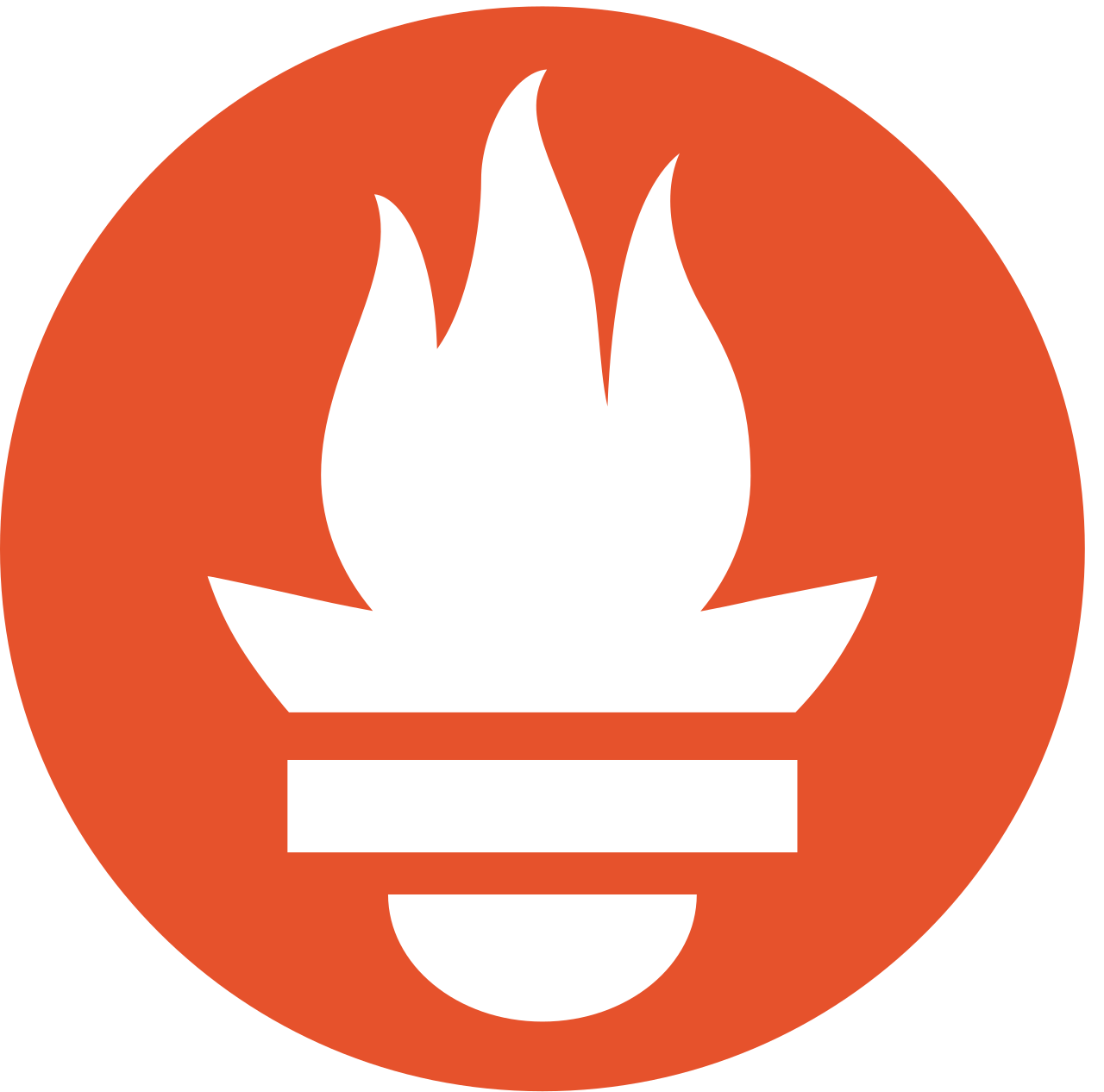 Prometheus logo, the monitoring system that covers the infrastructure plane of LLM applications while tools like Langfuse cover the application and quality plane